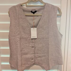 Quince Women's Linen Vest, NWT, Flax Size M
